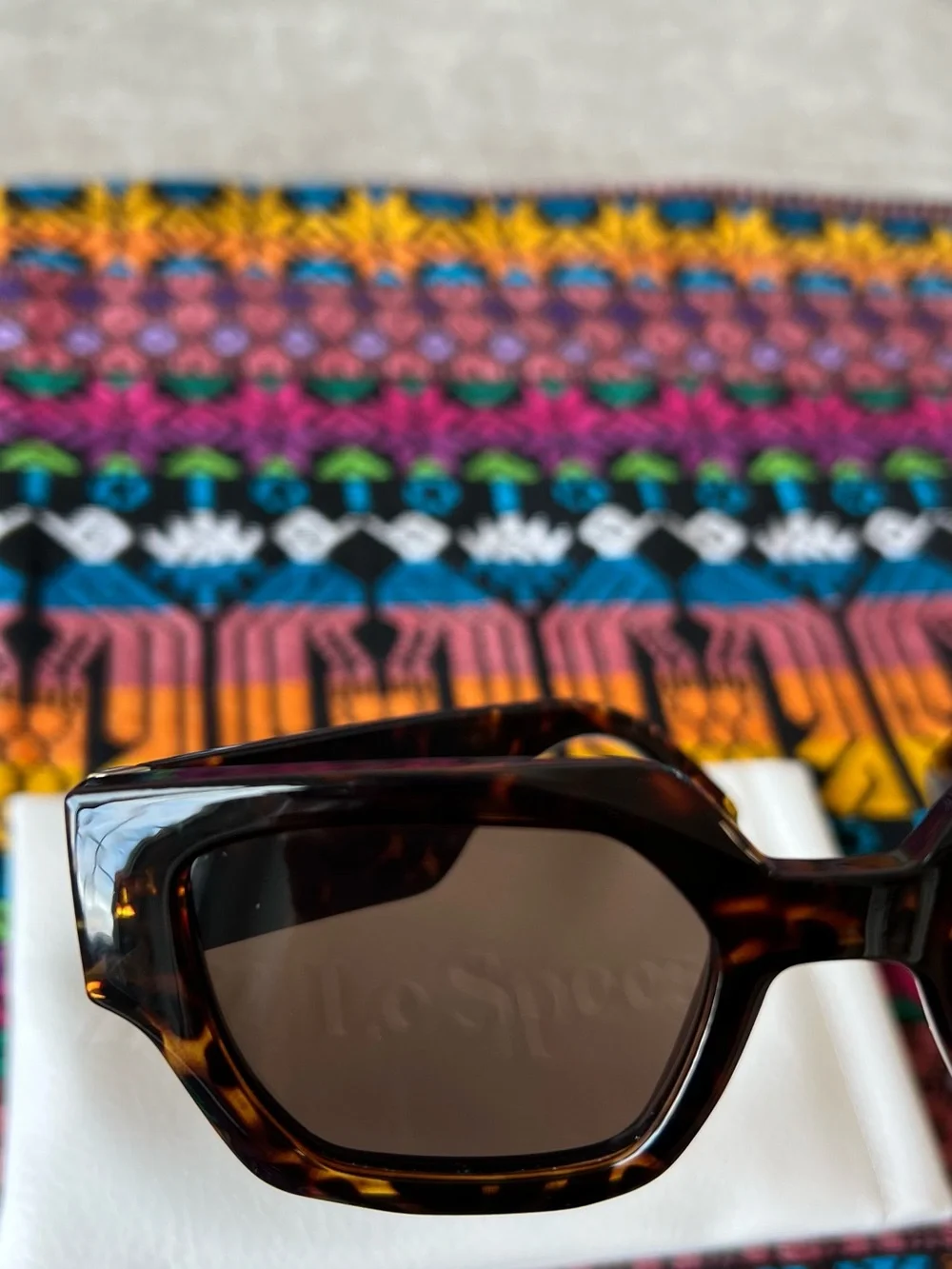 Le Specs Tortoiseshell Square Sunglasses with Brown Lenses